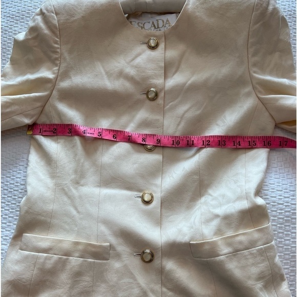 Escada Women's Jacket Size:34 In Cream Yellow - Picture 12 of 16